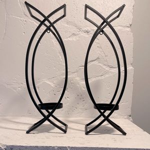 Black wall candle sconces